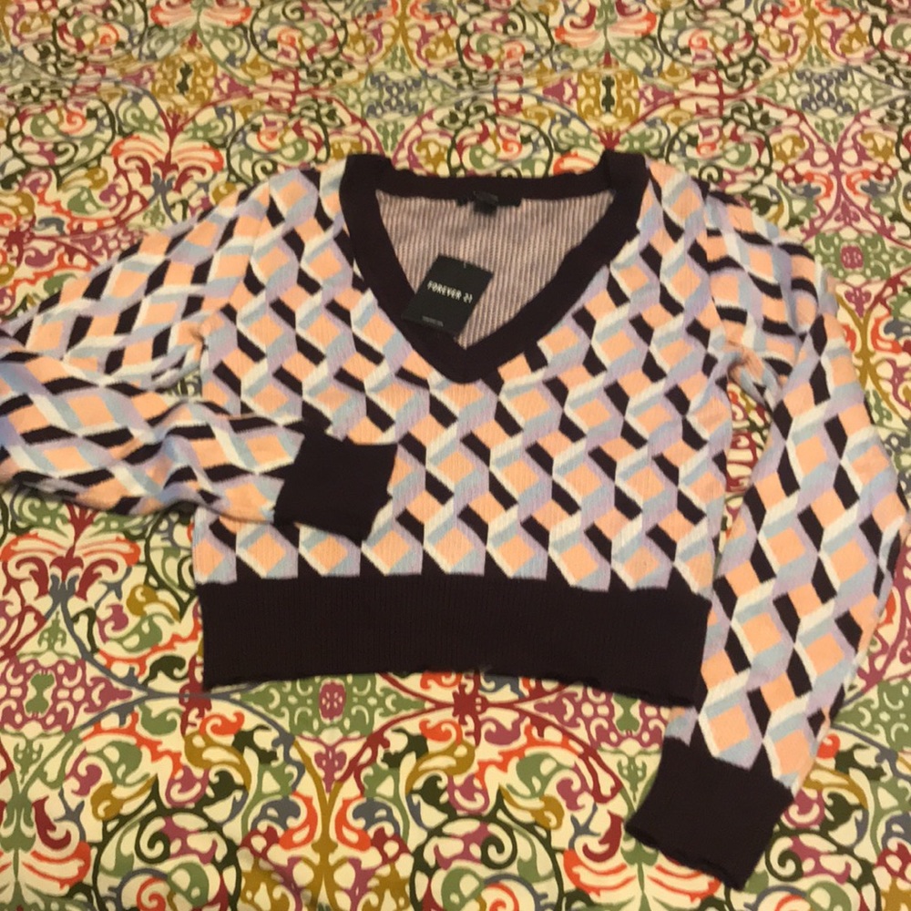 V-Neck Patterned Sweater